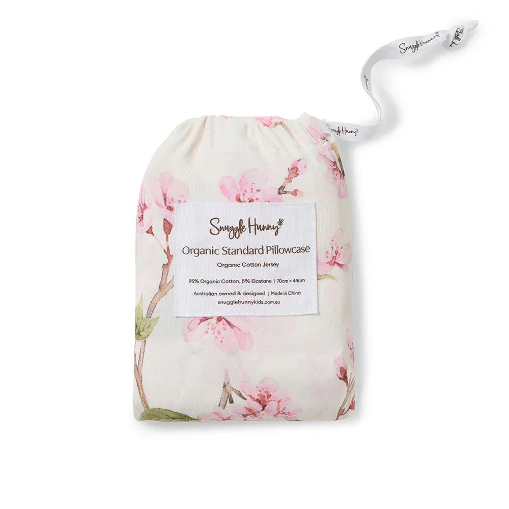 Cherry Blossom Organic Cotton Single Pillowcase - Image 3