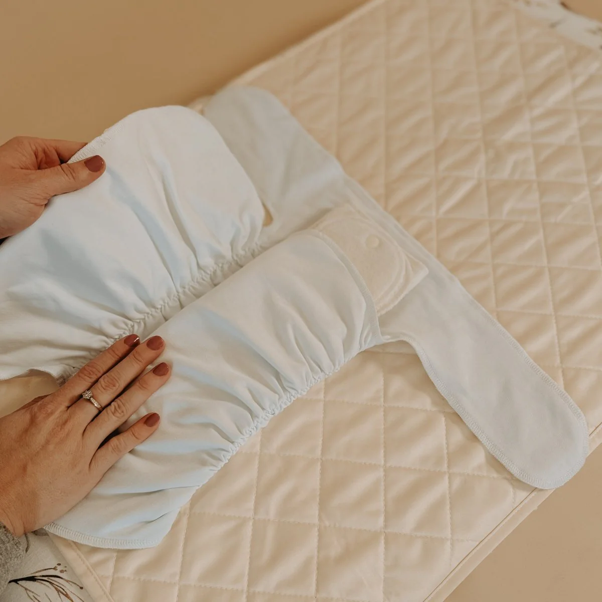 One-Size Stretchy Organic Cotton Preflat | White - Image 14