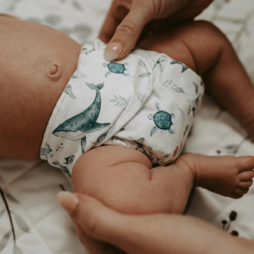 Newborn Stretchy Cotton Preflat | Whale Around - Image 3