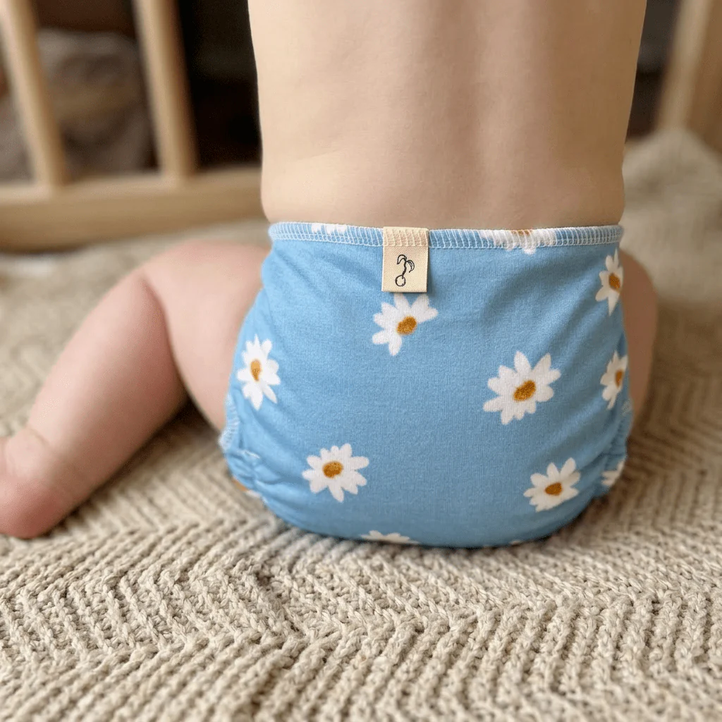 One-Size Stretchy Cotton Preflat | Blue Daisy - Image 3