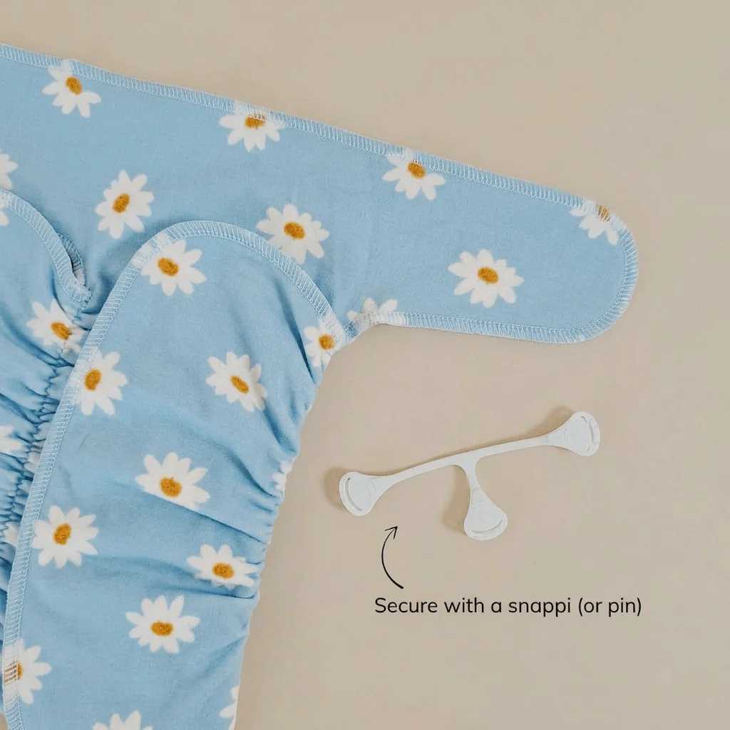 One-Size Stretchy Cotton Preflat | Blue Daisy - Image 5