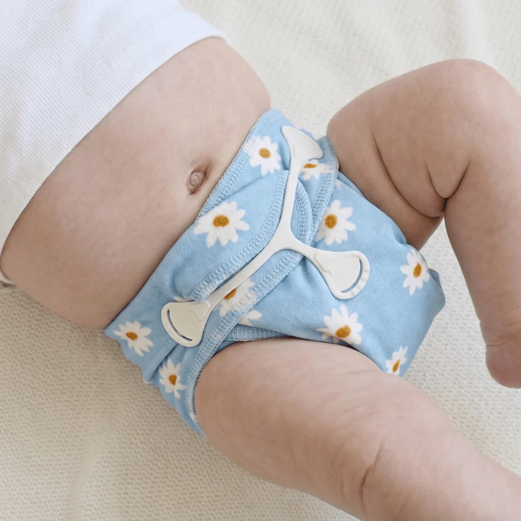 One-Size Stretchy Cotton Preflat | Blue Daisy - Image 6