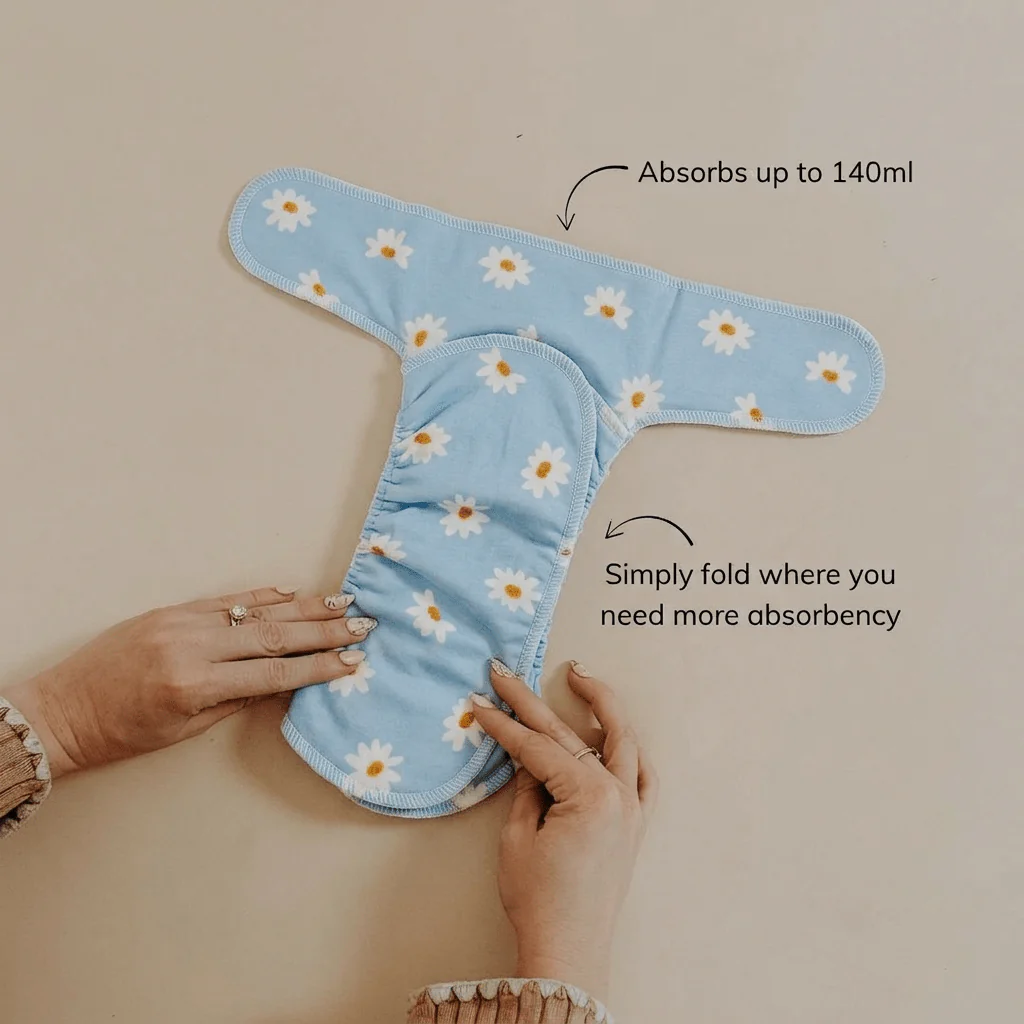One-Size Stretchy Cotton Preflat | Blue Daisy - Image 7