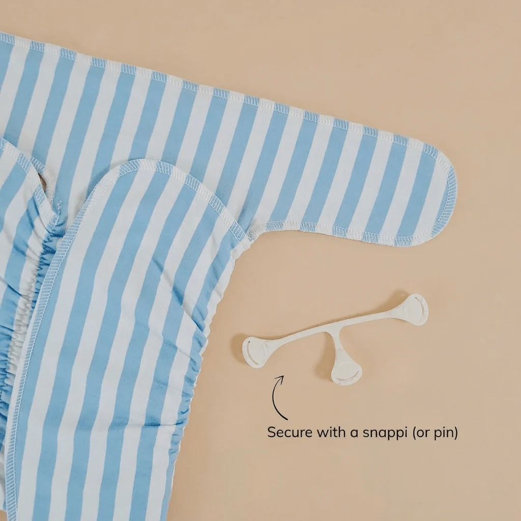 Newborn Stretchy Cotton Preflat | Blue Stripe - Image 6