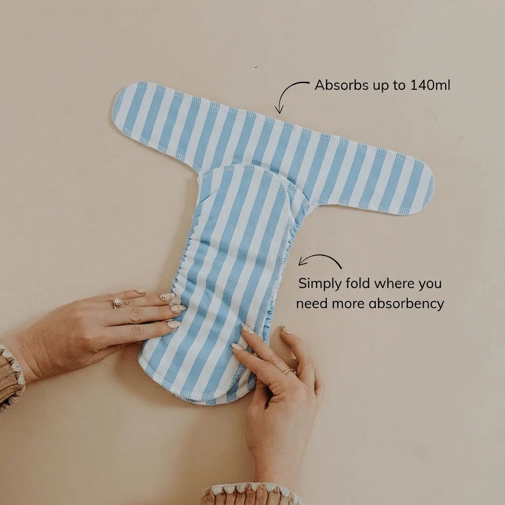 Newborn Stretchy Cotton Preflat | Blue Stripe - Image 5