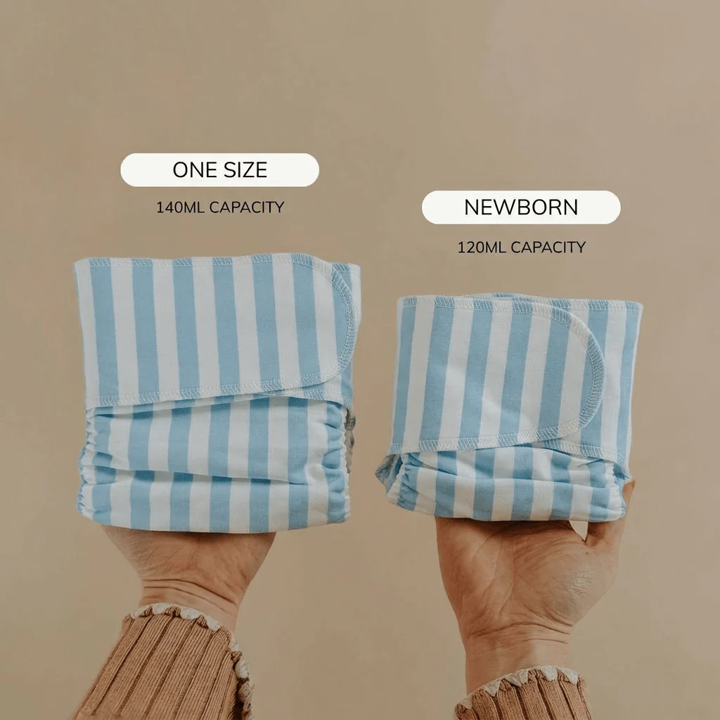 Newborn Stretchy Cotton Preflat | Blue Stripe - Image 4