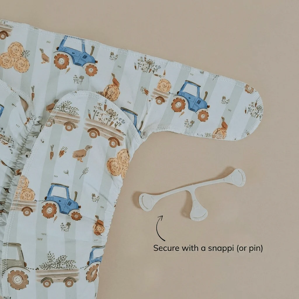 Newborn Stretchy Cotton Preflat | Tractor - Image 4